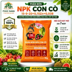 Phân NPK Con Cò 15-9-20+Zn+B giúp tăng đậu trái, hạn chế rụng hoa, trái lớn nhanh, chắc và nâng cao chất lượng nông sản.